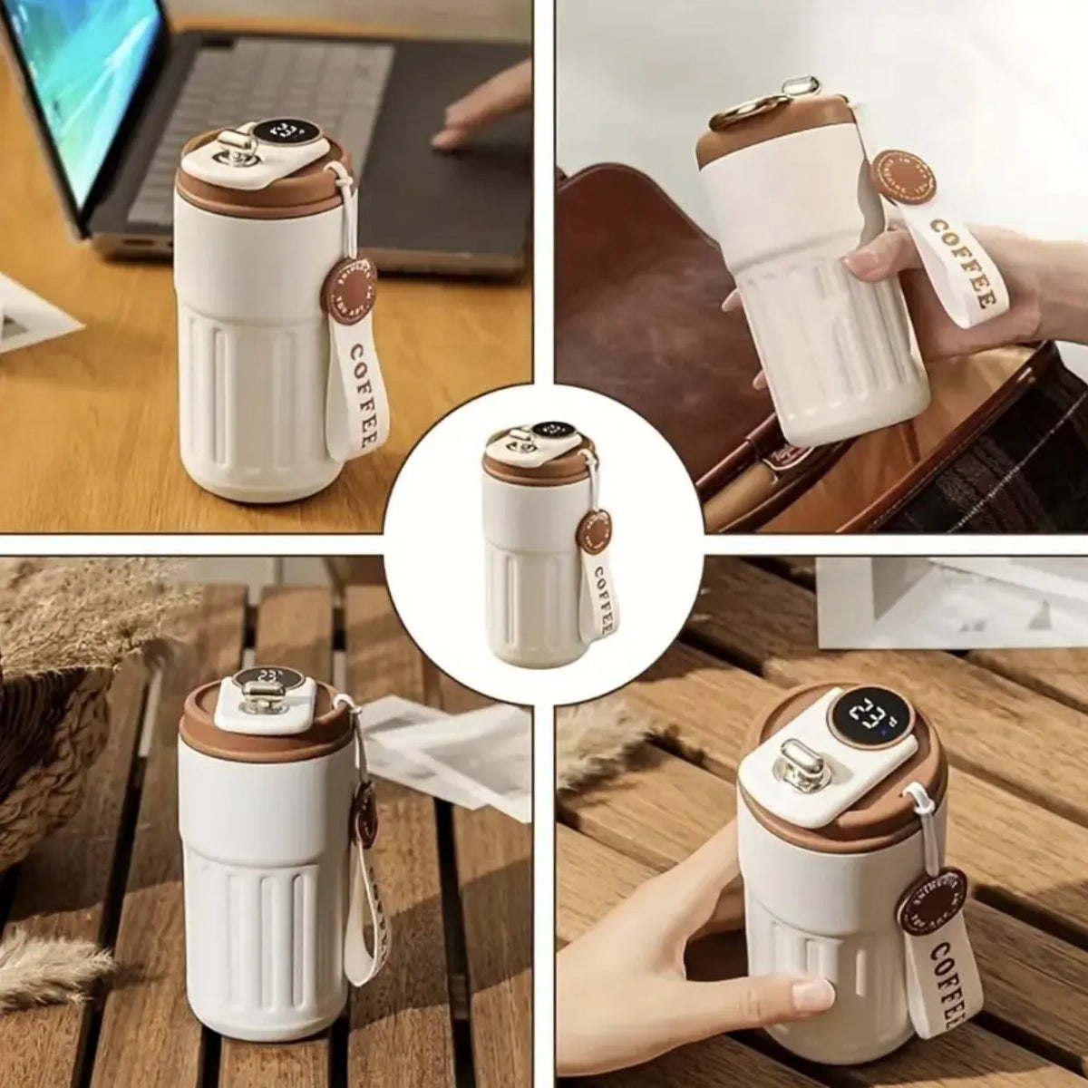 Temperature Display Travel Mug with Carry Loop — 5