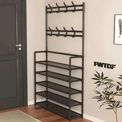 3-in-1 Entryway Organizer with 5 Shelves & 8 Hooks - original product photo 1