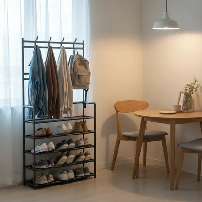 3-in-1 Entryway Organizer with 5 Shelves & 8 Hooks - original product photo 6
