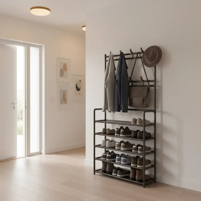 3-in-1 Entryway Organizer with 5 Shelves & 8 Hooks - original product photo 3
