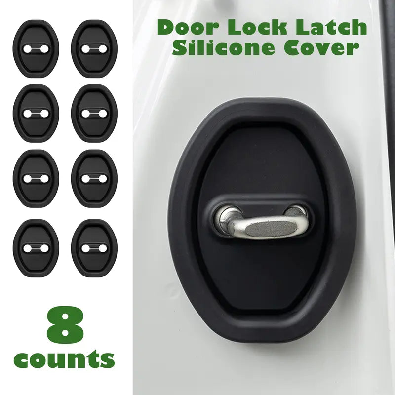Black Silicone Door-Latch Covers — 10-Piece Set