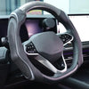 Black Textured Open-Bottom Steering Wheel Cover