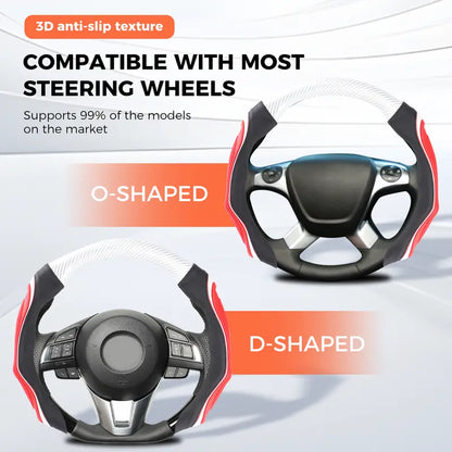 Black Textured Open-Bottom Steering Wheel Cover