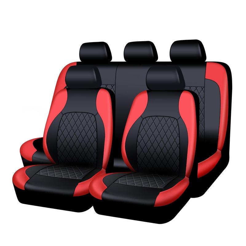 AUTOYOUTH PU Leather Front Seat Cover — 1 Cover — Red