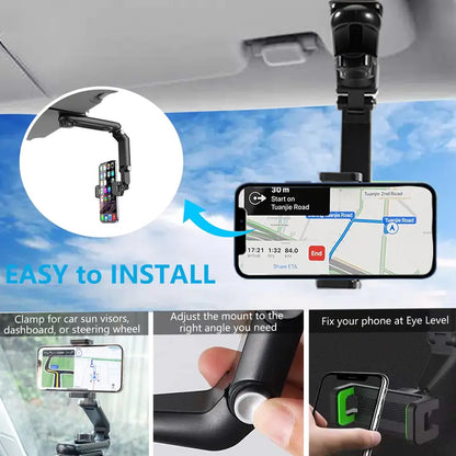 Adjustable Clip-On Sun Visor Phone Holder