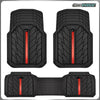 CAR PASS Black Rubber Floor Mats — Complete 3-Piece Set