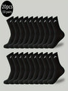 Black or White Crew Sports Socks — Ten Pairs