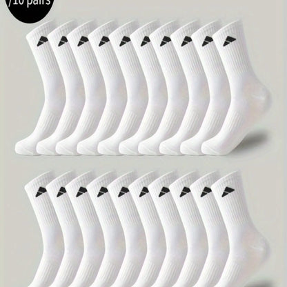 Black or White Crew Sports Socks — Ten Pairs - source design and use details