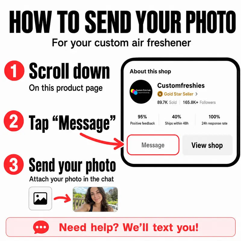 Personalized Photo Car Air Freshener — Email Your Photo
