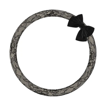 Lace cover — Bow / Black / Round
