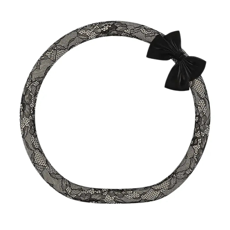 Lace cover — Bow / Black / D-shaped