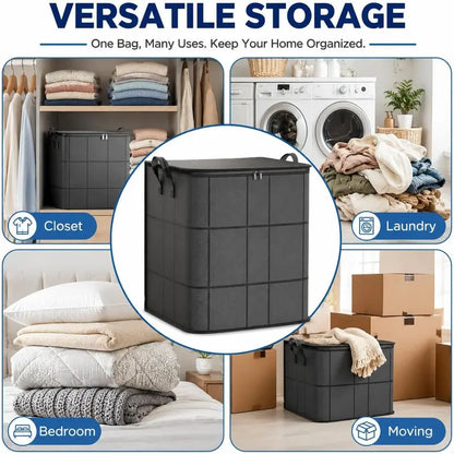 Gray Zippered Foldable Storage Bag for Bedding & Clothes - original product photo 7