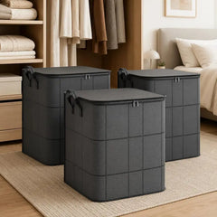 Gray Zippered Foldable Storage Bag for Bedding & Clothes - original product photo 1