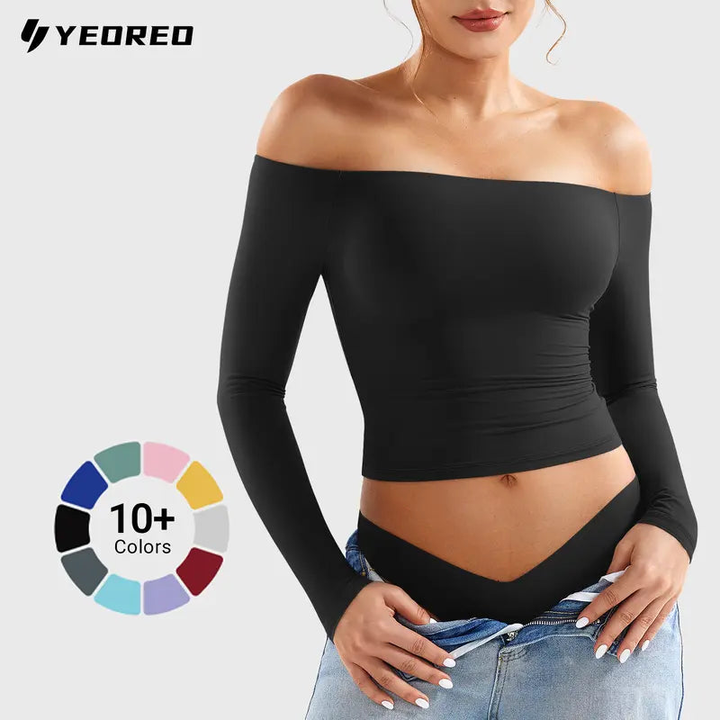 Off-Shoulder Long-Sleeve Top & Bodysuit Options - original main gallery photo