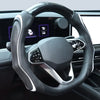 Black Textured Open-Bottom Steering Wheel Cover