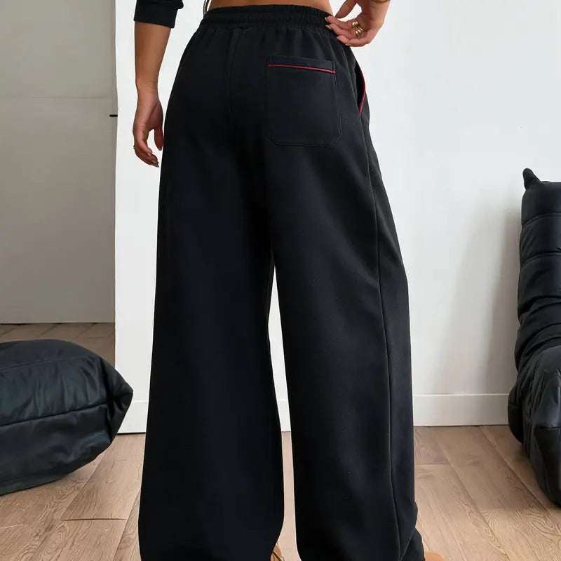 Colorblock Wide-Leg Drawstring Pants - original main gallery photo