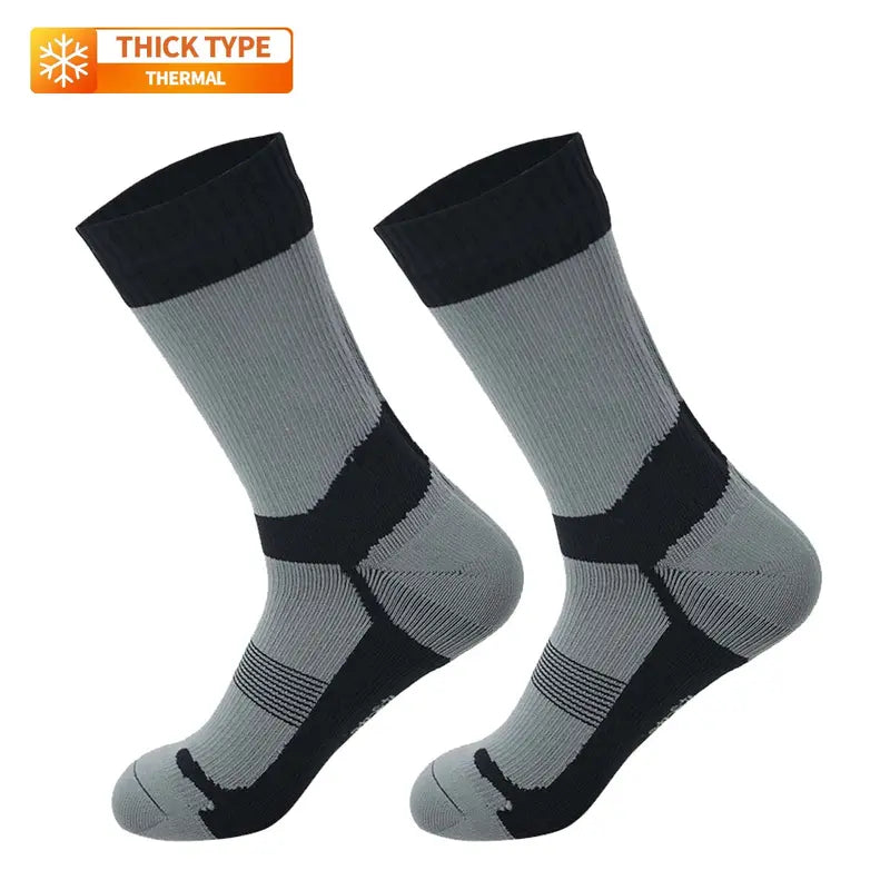 Isunie Three-Layer Outdoor Socks — Two Pairs - Gray and black