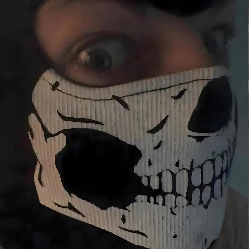 Skull-Print Stretch Balaclava - source design and use details