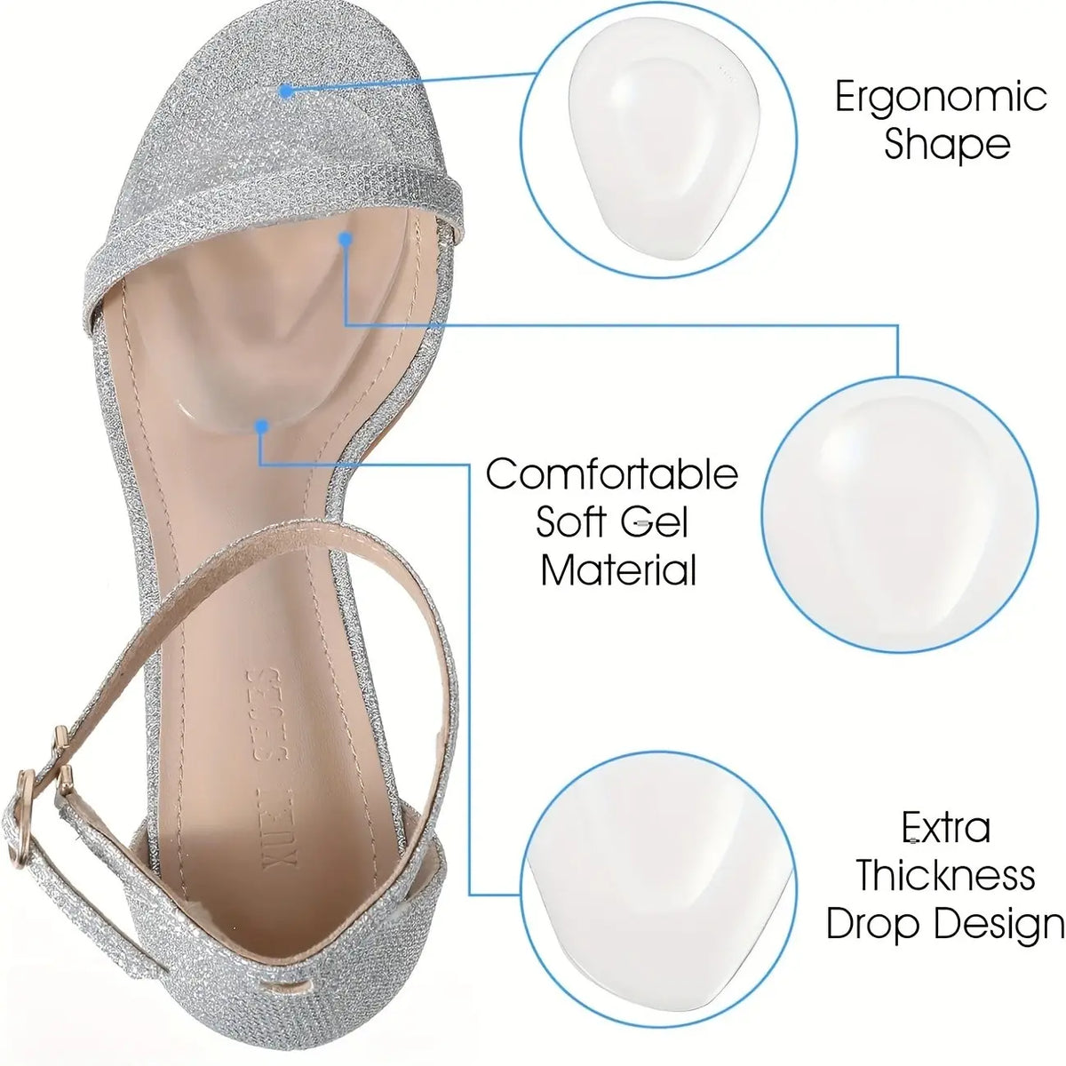 Four Piece Gel Forefoot Shoe Pad Pack — 2
