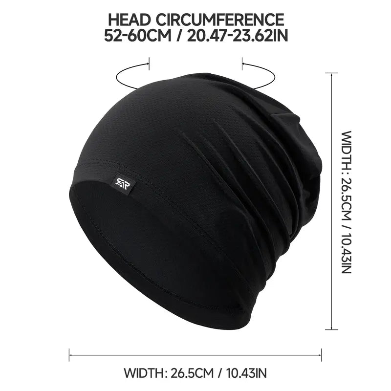 SHINENEOTH Black Lightweight Skull Caps — Two Caps - source design and use details
