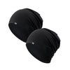 SHINENEOTH Black Lightweight Skull Caps — Two Caps