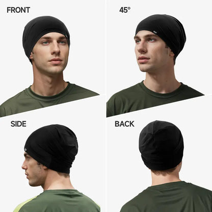 SHINENEOTH Black Lightweight Skull Caps — Two Caps - source design and use details