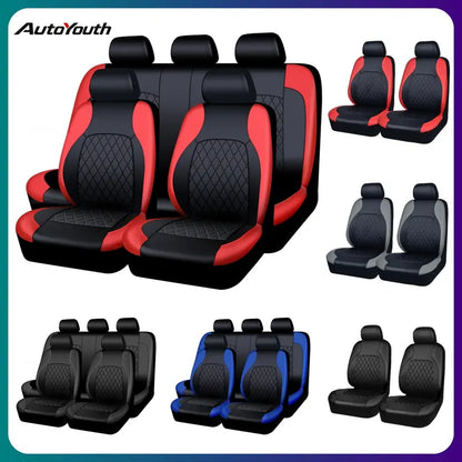 AUTOYOUTH PU Leather Front Seat Covers — 2 Covers
