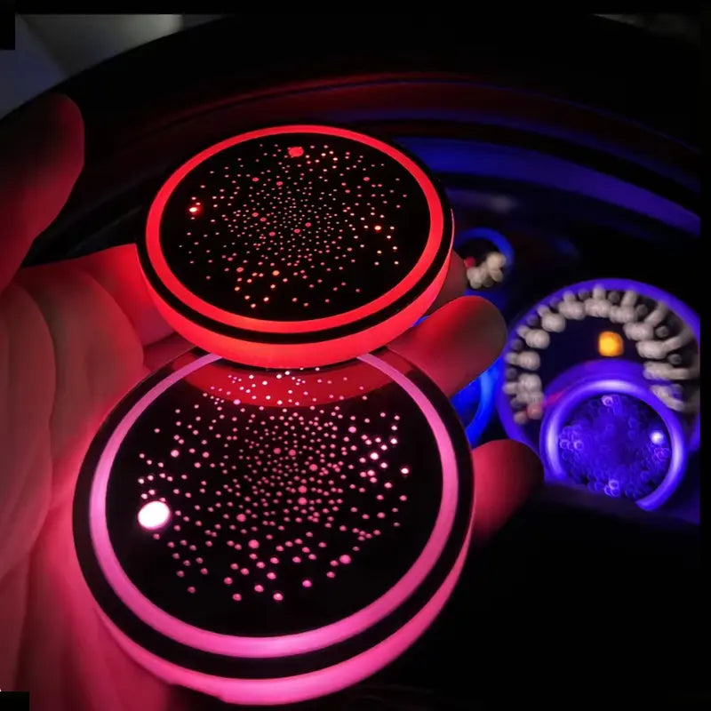 7-Color Rechargeable Cup Holder Lights — 2 Lights