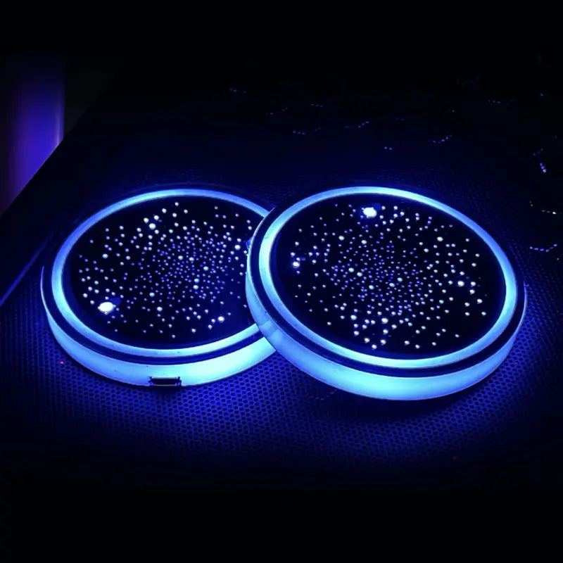 7-Color Rechargeable Cup Holder Lights — 2 Lights