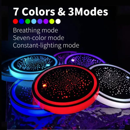 7-Color Rechargeable Cup Holder Lights — 2 Lights