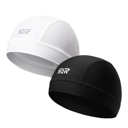 Two Piece Mesh Skull Cap Packs — Black + White