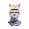 Animal-Print Balaclava with Shaped Ears