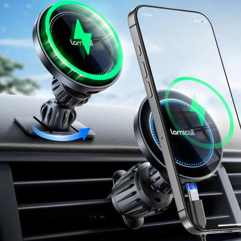 Lamicall Magnetic Wireless Mobile Charger Car Phone Holder — Default