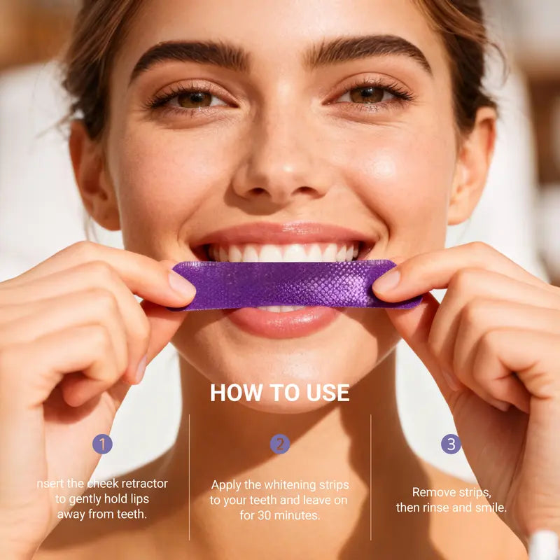 Purple Teeth Whitening Strips with Cheek Retractors — 2-Box Set - original gallery 3