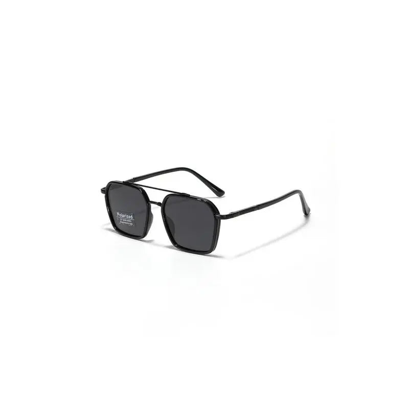 Geometric Double-Bridge Sunglasses - source design and use details