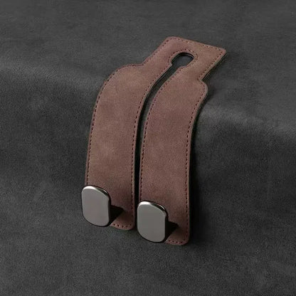 Car Headrest Double-Hook Organizers — 4 Pieces — Brown-1pc