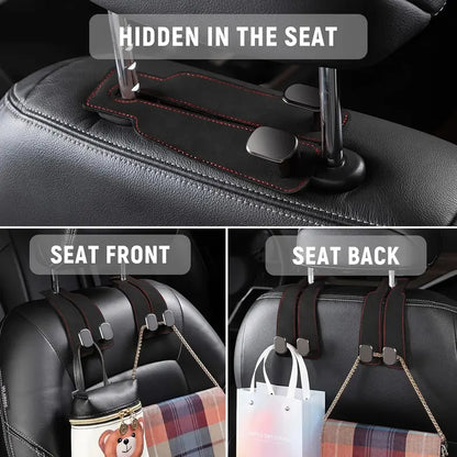 Car Headrest Double-Hook Organizers — 4 Pieces