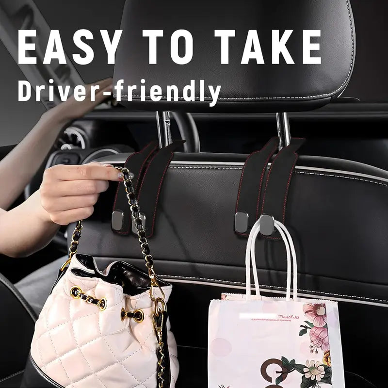 Car Headrest Double-Hook Organizers — 4 Pieces