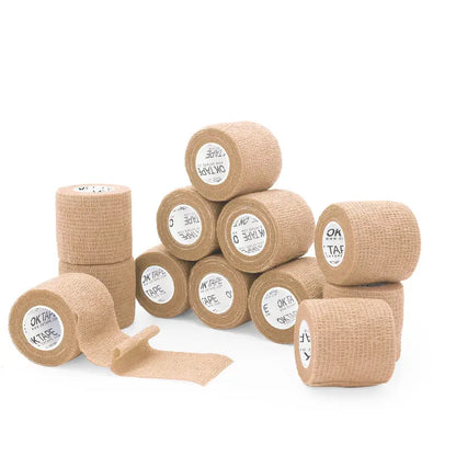 OK TAPE Twelve Roll Cohesive Wrap Packs — Beige