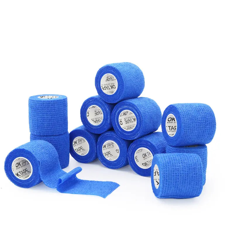 OK TAPE Twelve Roll Cohesive Wrap Packs — Blue