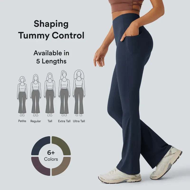High-Waist Pocket Bootcut Leggings - original gallery 1