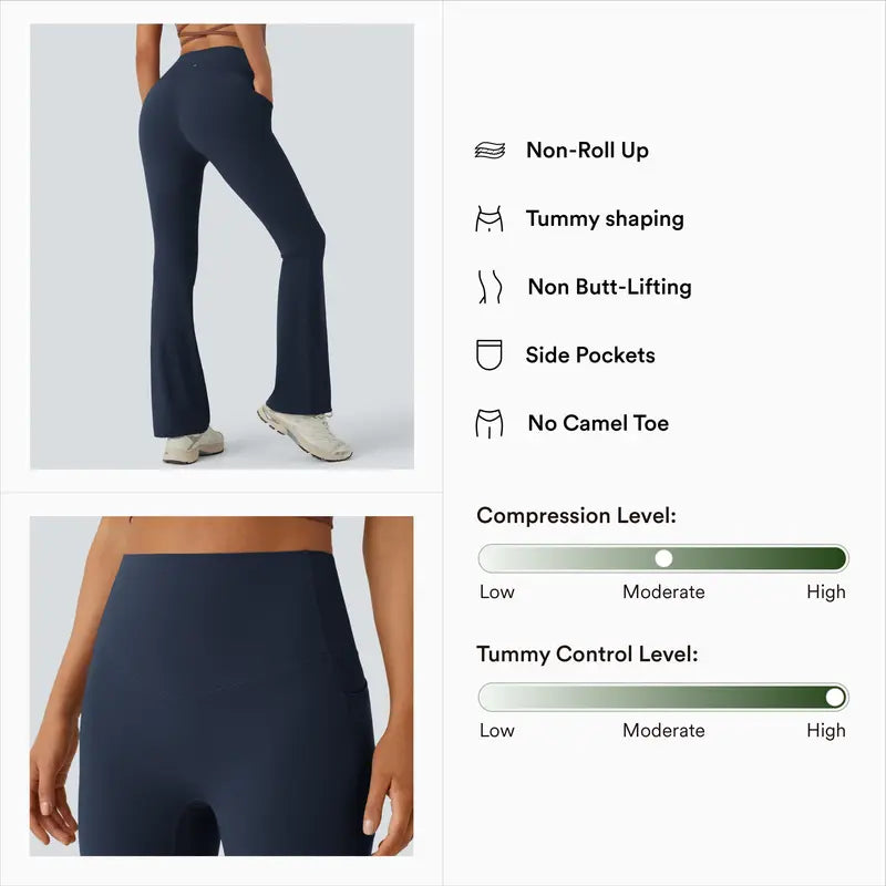 High-Waist Pocket Bootcut Leggings - original gallery 2