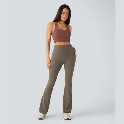 High-Waist Pocket Bootcut Leggings - original gallery 9