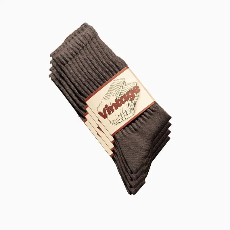 Four Pair Ribbed Crew Sock Packs — 4 Pairs - Dark Gray