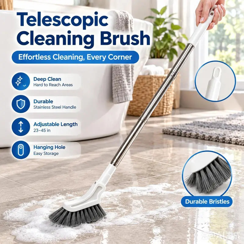 Telescopic Long-Handle Crevice Cleaning Brush - original product photo 6