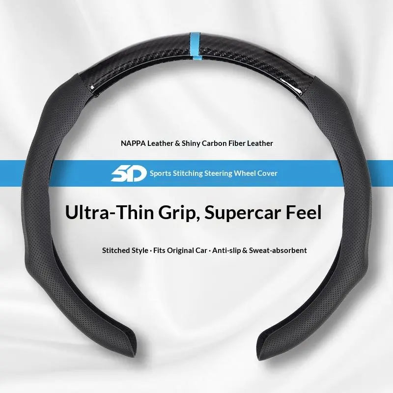 Black Open-Bottom Steering Wheel Cover — Choose Center Mark