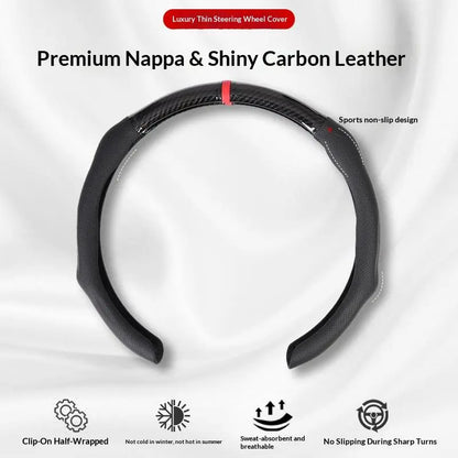 Black Open-Bottom Steering Wheel Cover — Choose Center Mark