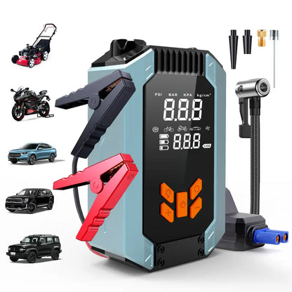 12V Car Jump Starter with Air Compressor and LCD Display