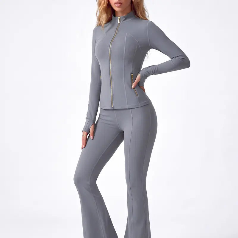 Soft-Brushed Activewear — Yellow Jacket, Leggings or Flare Pants - original gallery 7