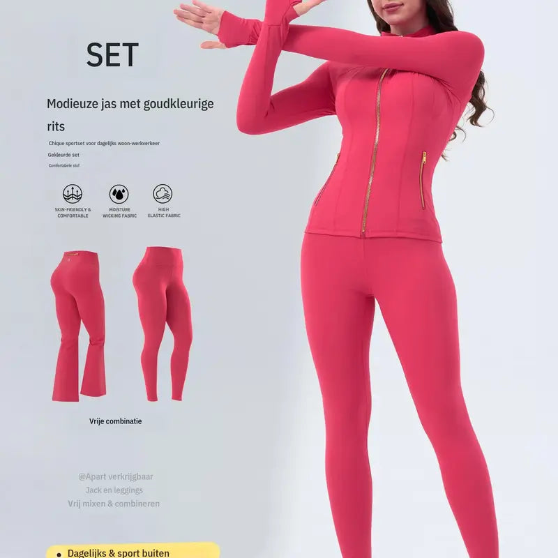 Soft-Brushed Activewear — Yellow Jacket, Leggings or Flare Pants - original gallery 1
